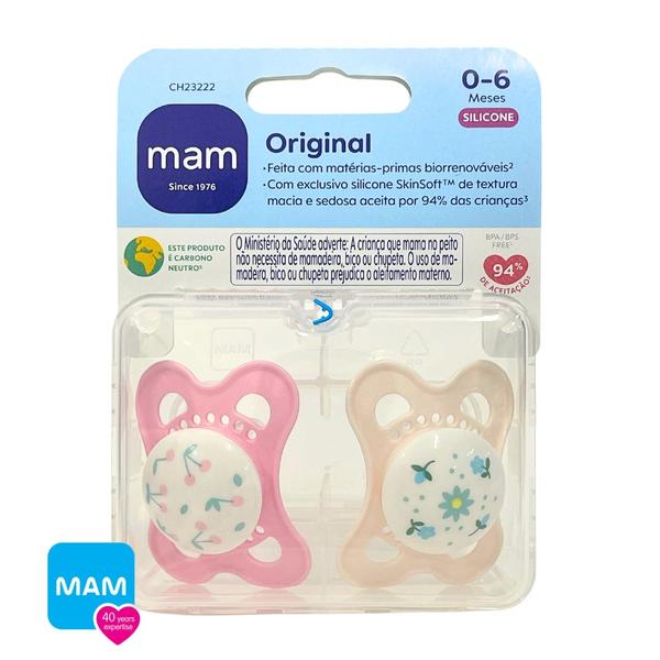 Imagem de Chupeta Mam 0-6 Meses Bico Silicone Dupla Meninas Rosa Deep Sea