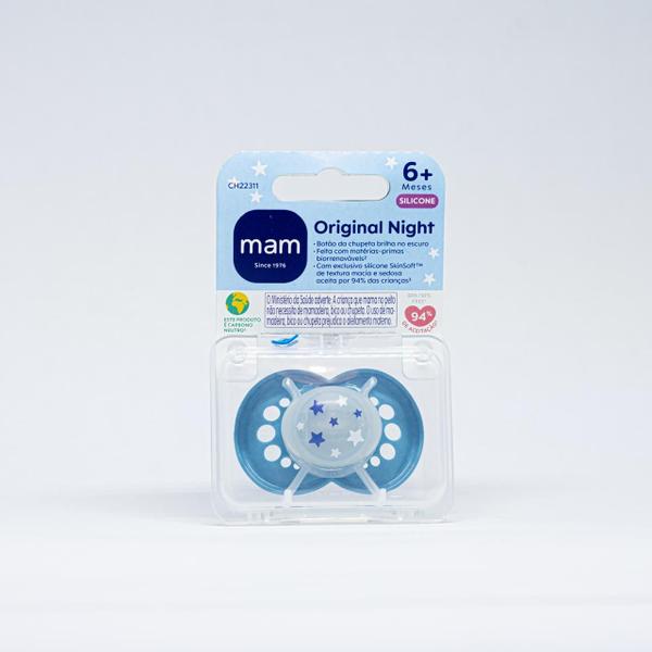 Imagem de Chupeta Mam Original Night 6 Meses Azul CH22311N