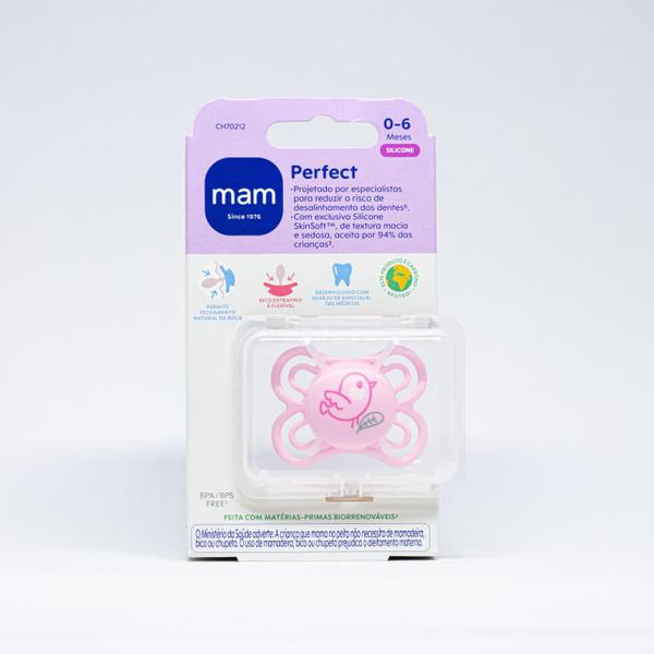 Imagem de Chupeta Mam Perfect 0-6m Tam 1 Unitária Rosa CH70212