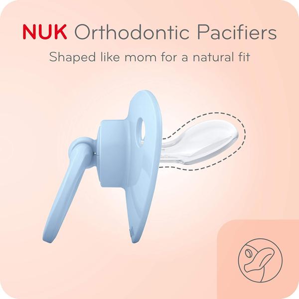 Imagem de Chupeta NUK Orthodontic 0-6 meses, pacote com 2 unidades, sem BPA