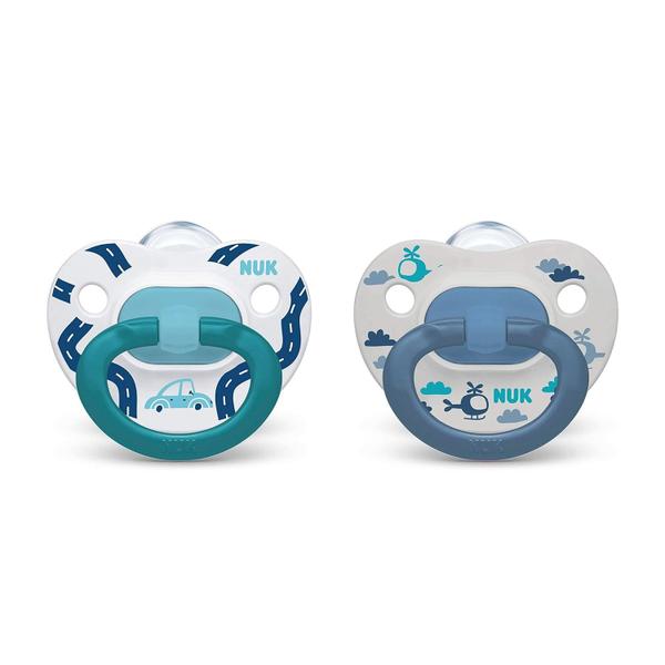 Imagem de Chupeta NUK Orthodontic Azul carro/helicóptero 18-36M pack 2