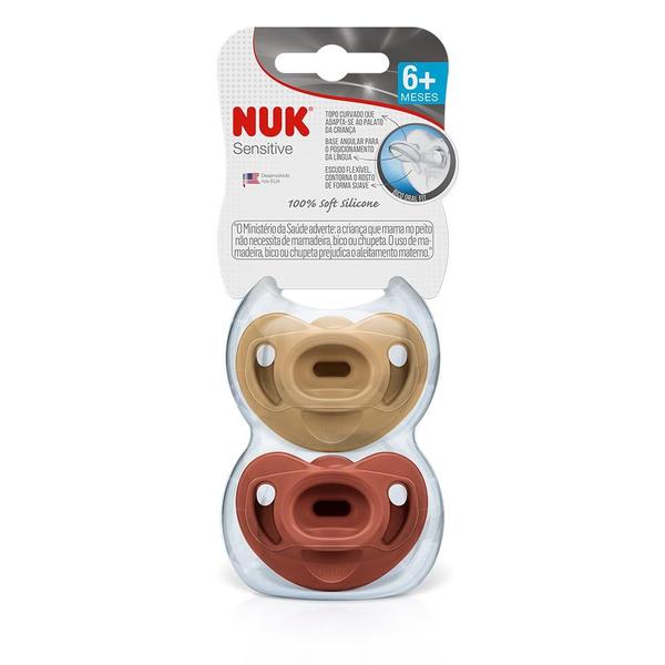 Chupeta Nuk Sensitive 100% Soft Silicone Girl 6+ Meses Cores Sortidas com 2 Unidades Imagem de Chupeta Nuk Sensitive 100% Soft Silicone Girl 6+ Meses Cores Sortidas com 2 Unidades