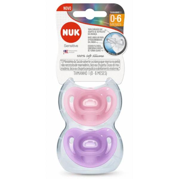 Imagem de Chupeta Nuk Sensitive Silicone 0-6m Kit Com 2 Unidades