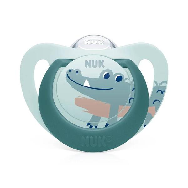 Chupeta NUK Star Boy Silicone 6-18 Meses Imagem de Chupeta NUK Star Boy Silicone 6-18 Meses