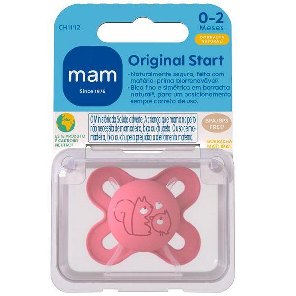 Imagem de Chupeta Original START 0-2M Borracha Natural MAM Rosa