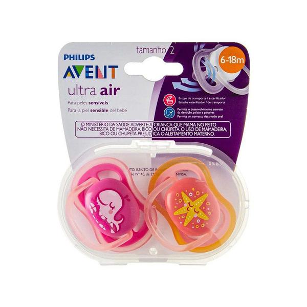 Imagem de Chupeta Philips Avent Ultra Air de 6 a 18 meses (6-18m) Embalagem Dupla Tamanho 2