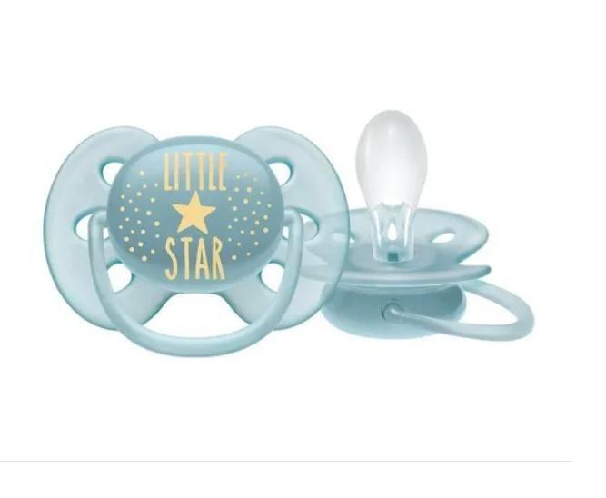 Imagem de Chupeta Philips Avent Ultra Soft 6-18m Azul Escudo Flexível 