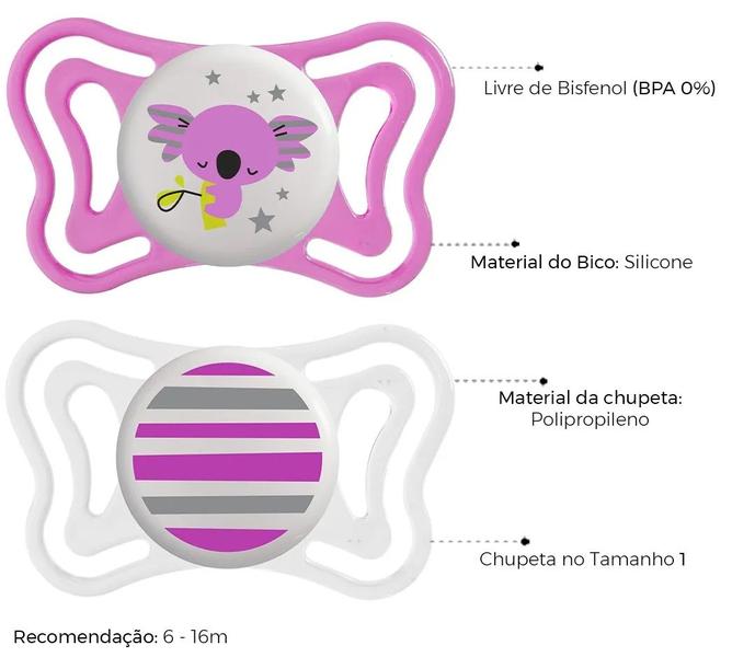 Imagem de Chupeta Physio Forma Light Ilumina Girls 6-16m 2und Chicco