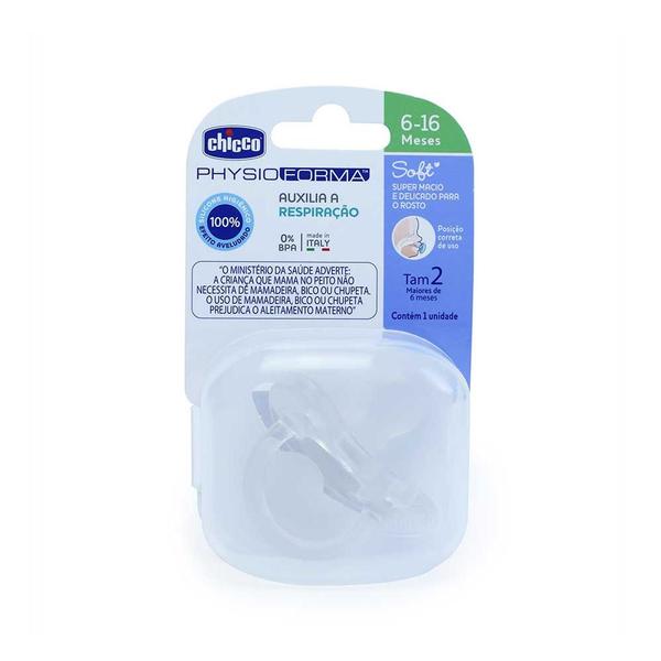 Chupeta Physio Forma Transparente 6-16meses Chicco Imagem de Chupeta Physio Forma Transparente 6-16meses Chicco