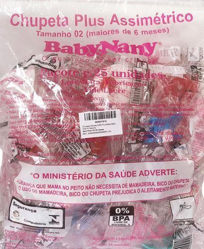 Chupeta Plus Bico Anatômico 100% Silicone Pacote Com 125 Unidade Atacado Baby Nany Imagem de Chupeta Plus Bico Anatômico 100% Silicone Pacote Com 125 Unidade Atacado Baby Nany