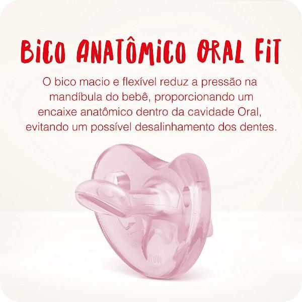 Chupeta Sensitive Soft 100% Silicone Rosa - NUK Imagem de Chupeta Sensitive Soft 100% Silicone Rosa - NUK