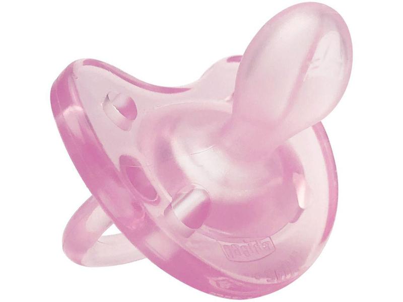 Imagem de Chupeta Silicone Ortodôntico Chicco Soft  - PhysioForma Rosa Claro 16 a 36 meses