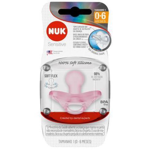 Imagem de Chupeta Silicone Sensitive Soft Girl Rosa 0 A 6 Meses - Nuk