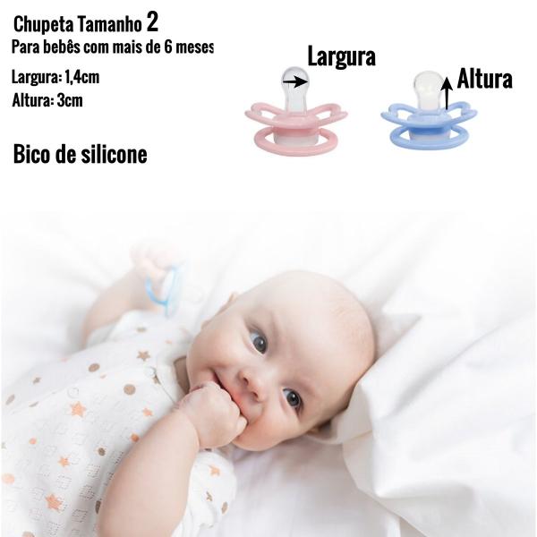 Imagem de Chupeta Soft Bico 100% Silicone Bebê Qualidade Menino Menina