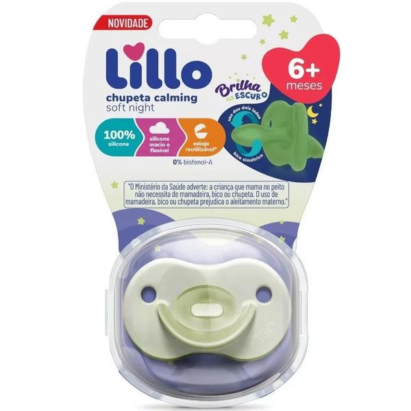 Imagem de Chupeta Soft Calming 100%Silicone +6M Brilha Escuro Lillo