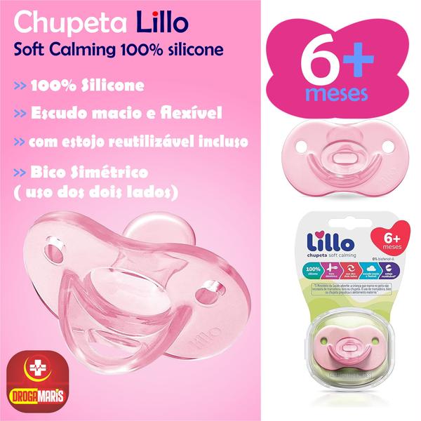 Imagem de Chupeta Soft Calming Lillo 100% Silicone e Simétrica - Rosa