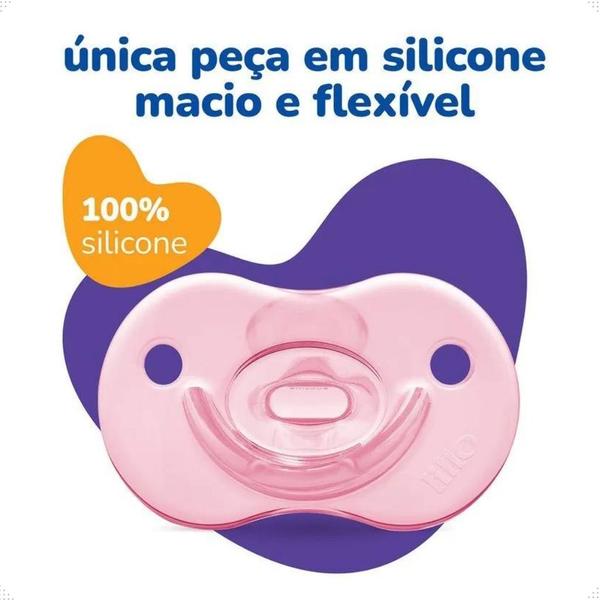 Chupeta Soft Calming Lillo Silicone Rosa Tamanho 2 6 à 18 Meses Imagem de Chupeta Soft Calming Lillo Silicone Rosa Tamanho 2 6 à 18 Meses