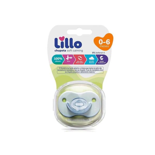 Imagem de Chupeta Soft Calming Silicone Simétrico 0-6m Azul - Lillo