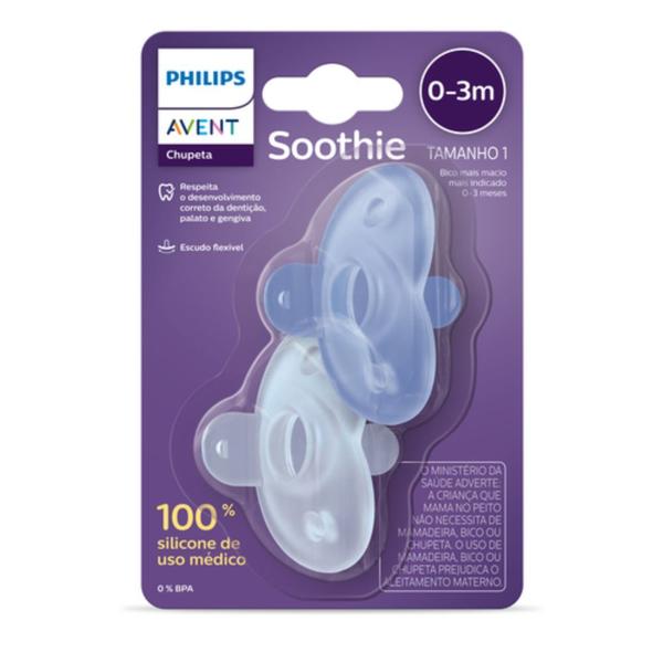 Imagem de Chupeta Soothie 0-3 meses Azul - Embalagem Dupla - Philips Avent