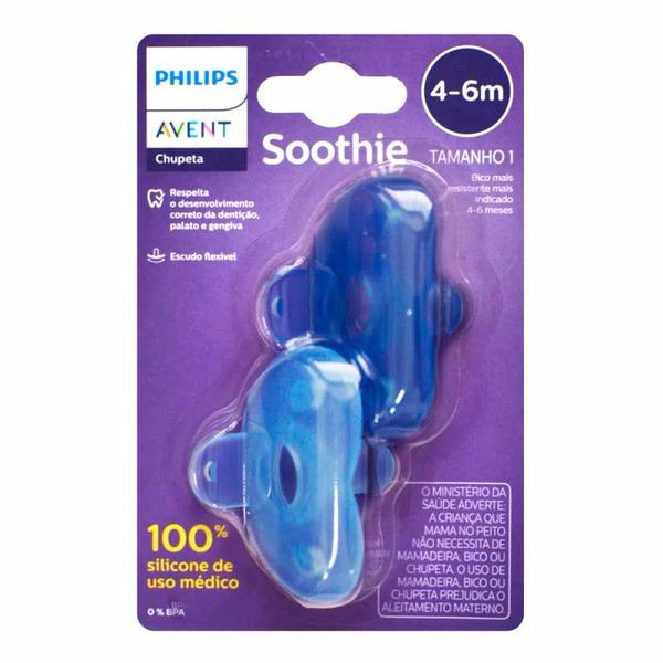 Imagem de Chupeta Soothie Calmante Dupla 4-6 Meses Azul- Philips Avent