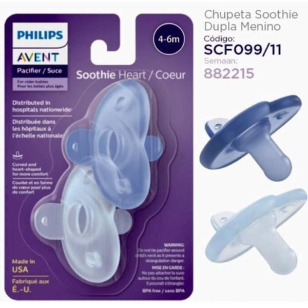 Imagem de Chupeta Soothie Calmante Dupla 4-6 Meses Azul- Philips Avent