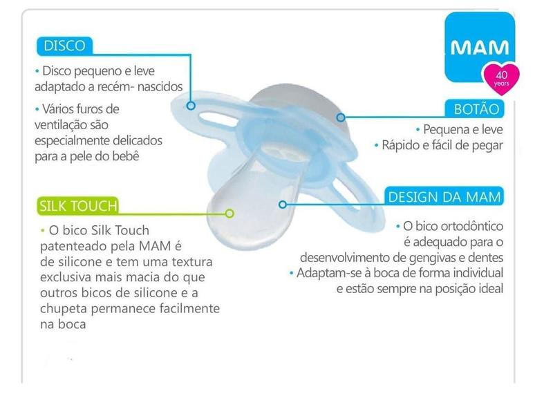 Imagem de Chupeta Start Tam 1 (0 - 2 Meses) Cinza - Mam