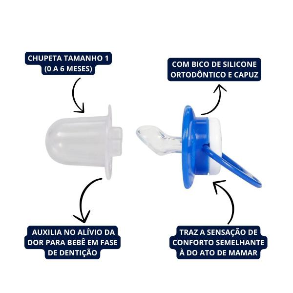 Chupeta T1 Little Dino Com Capuz e Bico de Silicone Ortodôntico de 0 a 6 Meses BabyGo Imagem de Chupeta T1 Little Dino Com Capuz e Bico de Silicone Ortodôntico de 0 a 6 Meses BabyGo