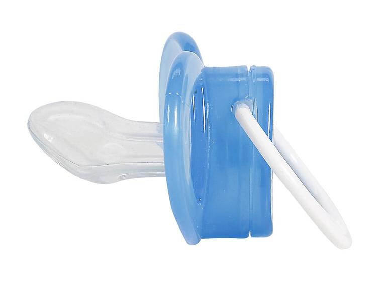 Imagem de Chupeta T2 Azul Menino Bico de Silicone Ortodontico +6 Meses