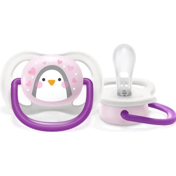 Imagem de Chupeta Ultra Air 0-6M Girl Unitária Pinguim 081/01 PHILIPS