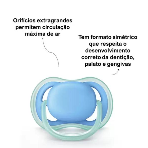 Imagem de Chupeta Ultra Air 6 - 18 meses azul Philips Avent unitária SCF448/12