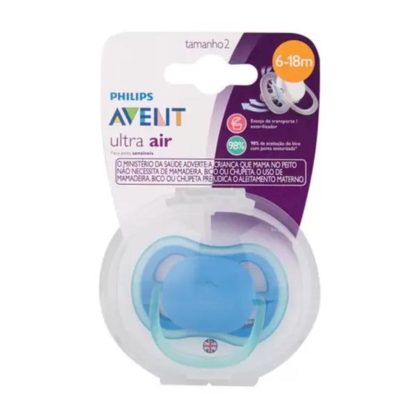 Imagem de Chupeta Ultra Air 6 - 18 meses azul Philips Avent unitária SCF448/12