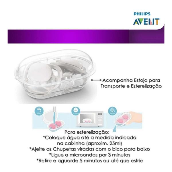 Imagem de Chupeta Ultra Air 6-18M Estampa Menina Pack c/ 2 SCF080/22