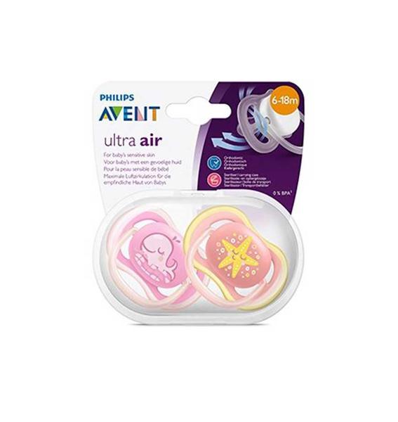 Imagem de Chupeta Ultra Air 6 A 18 Meses Menina Baleia - Philips Avent