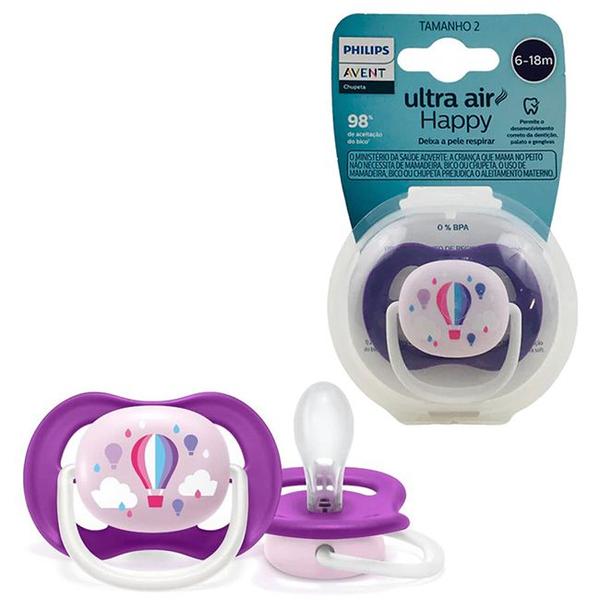 Chupeta Ultra Air Decorada 6-18 Meses Menino Menina Unitária Philips Avent Imagem de Chupeta Ultra Air Decorada 6-18 Meses Menino Menina Unitária Philips Avent