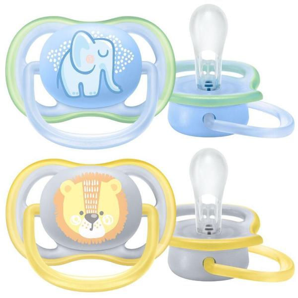 Imagem de Chupeta Ultra Air Dupla Elefante E Leão 0-6M - Philips Avent