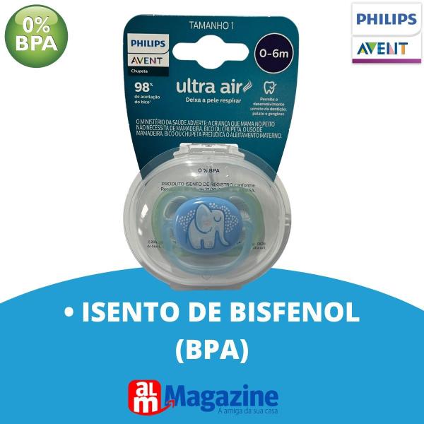 Imagem de CHUPETA ULTRA AIR ELEFANTE 0-6M SCF086/01 Philips Avent