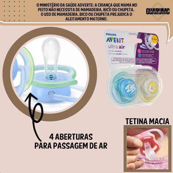 Imagem de Chupeta Ultra Air Elefante/Leão 0-6 meses SCF085/01 Philips Avent