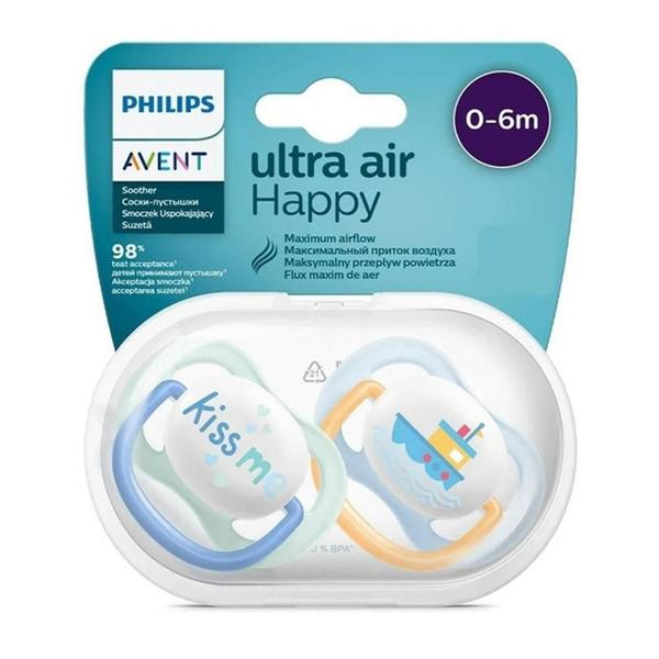 Imagem de Chupeta Ultra Air Happy 0-6M Barco Com 2 Philips Avent