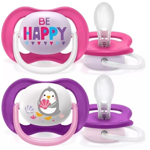 Imagem de Chupeta Ultra Air Happy 6-18M Pinguim Com 2 Philips Avent