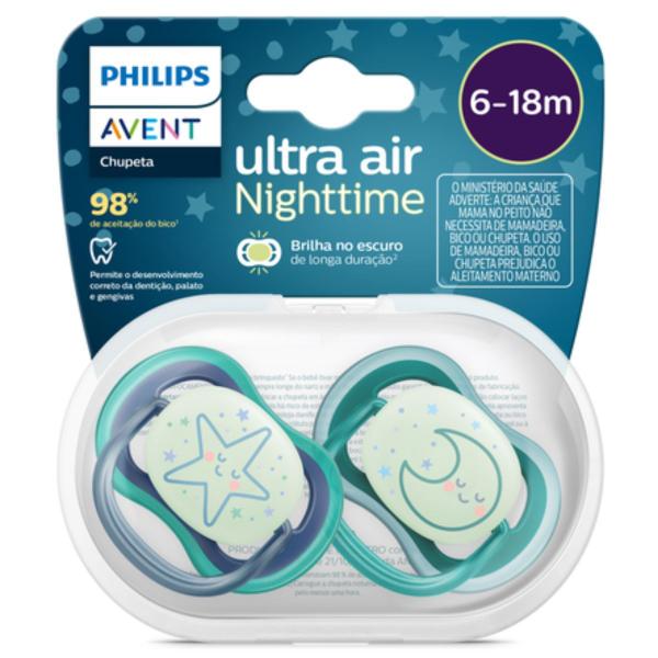 Imagem de Chupeta ultra air noturna lua/estrela 6-18m - philips avent