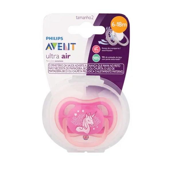 Imagem de Chupeta Ultra Air Silicone 6 A 18m Decorada Philips Avent Cor Rosa Unicórnio Período de idade 6-18 meses