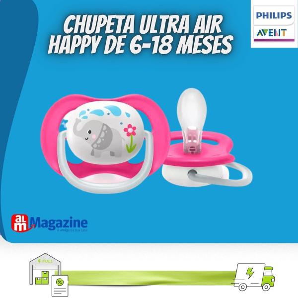 Imagem de Chupeta Ultra Air Unitaria Menina Elefante 6-18M SCF081/12  Philips Avent