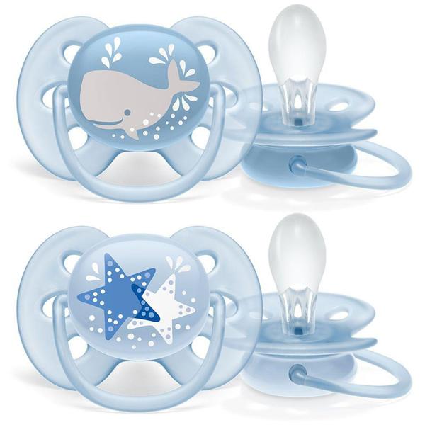 Imagem de Chupeta Ultra Soft 6 à 18 Meses Decorada - Philips Avent  (2 un) SCF223/03