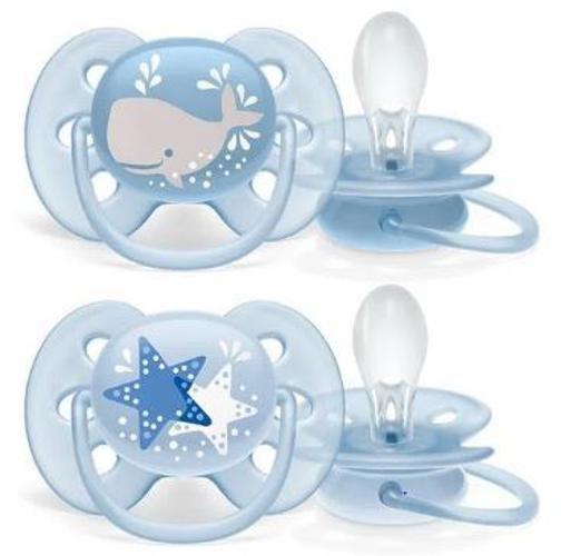 Imagem de Chupeta Ultra Soft dupla Baleia/Estrela 6-18M Philips  Avent