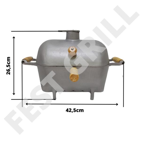 Imagem de Churrasqueira À Bafo Alumínio Fundido / Batido  Pequena
