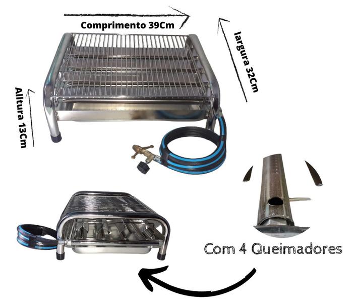 Imagem de Churrasqueira A Gas 4 Queimadores Com Mangueira e Registro