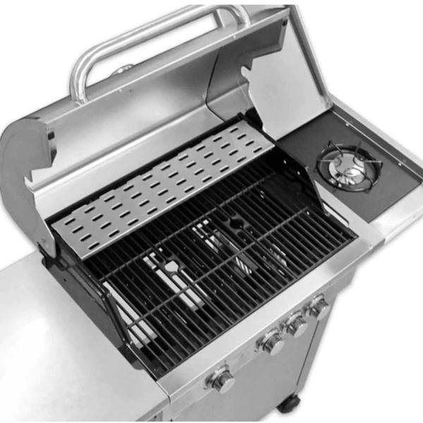 Imagem de Churrasqueira a Gás Grill BBQ com 3 Queimadores e 1 Cooktop em Aço Inox Mimo Style