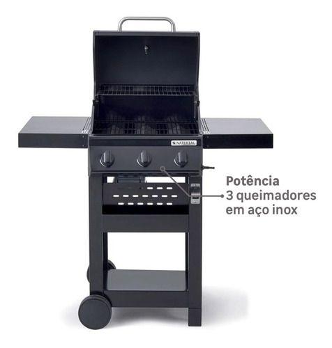 Imagem de Churrasqueira À Gás Importada - 3 Queimadores - Aço Inox