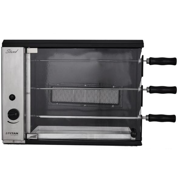 Churrasqueira a Gás Natural de Bancada Vertical Titan Stand 3 Espetos Giratórios 127V Imagem de Churrasqueira a Gás Natural de Bancada Vertical Titan Stand 3 Espetos Giratórios 127V