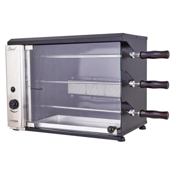 Churrasqueira a Gás Natural de Bancada Vertical Titan Stand 3 Espetos Giratórios 127V Imagem de Churrasqueira a Gás Natural de Bancada Vertical Titan Stand 3 Espetos Giratórios 127V